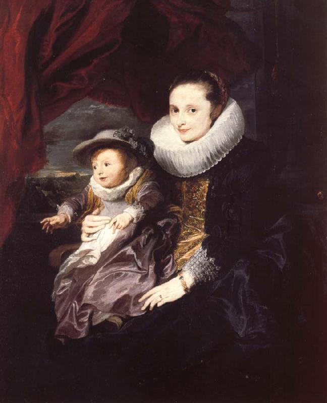 Anthony Van Dyck Portrait of a Woman and Child oil painting picture